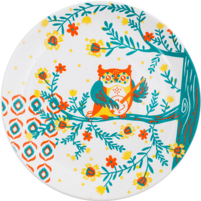 

Chumbak Musical Owl Dinner Plate Dinner Set(Bone China)