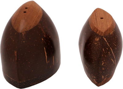 

Cocotensils Hand made stylish salt and pepper containers Pack of 2 Dinner Set(Bamboo)