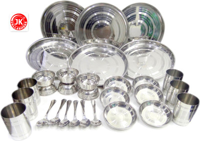 

Jk Vallabhdas Silver Touch Pack of 30 Dinner Set(Stainless Steel)