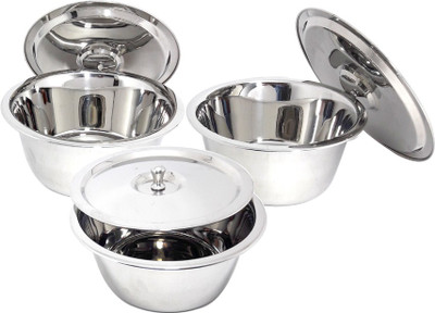 

bartan hub Pack of 3 Dinner Set(Stainless Steel)