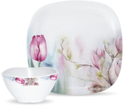 

Milton Square Round SERVER Set - Tulip Pack of 18 Dinner Set(Melamine)
