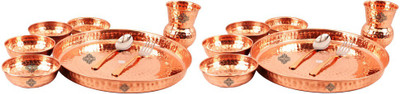 

IndianArtVilla 2 Dinner Set - 8 Piece per Set Pack of 16 Dinner Set(Copper)