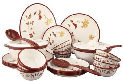 NAYASA Pack of 32 PP (Polypropylene) DINNER SET Dinner Set(Microwave Safe)