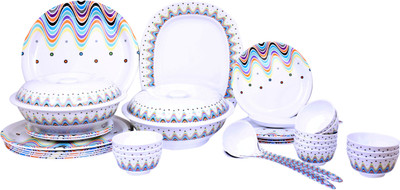

Thaiware Chic Flower Pack of 32 Dinner Set(Melamine)