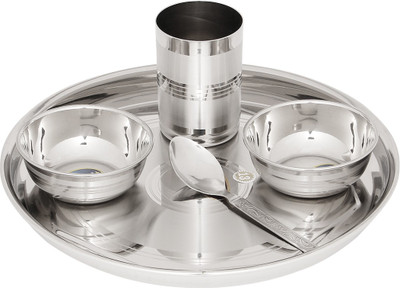 Airan Pack of 5 Stainless Steel Solid Grace Dinner Set Airan Dinner Sets