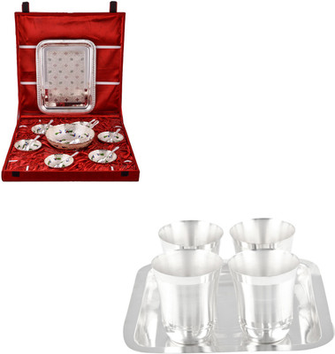 

G S Museum Silver Plated Decorative Platter(Silver, Pack of 20)