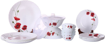 

Larah Red Carnation Pack of 22 Dinner Set(Opalware)