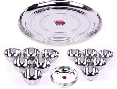 

La Steela Chota Ghar ka Pack of 24 Dinner Set(Stainless Steel)