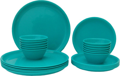 Incrizma Pack of 24 PP (Polypropylene) Dinner Set(Green, Microwave Safe)
