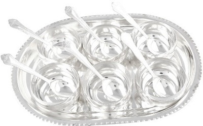 

Raj Laxmi Pack of 13 Dinner Set(Silver Plated)