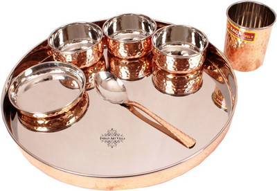 

IndianArtVilla Pack of 7 Dinner Set(Copper)