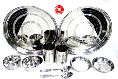 

Jk Vallabhdas Silver Touch Pack of 10 Dinner Set(Stainless Steel)