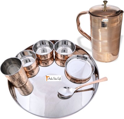 Prisha India Craft Pack of 8 Copper Dinner Set(Brown)
