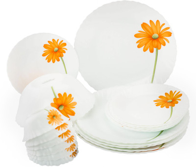 

Laopala DIVA CRIMSON BLOOM Pack of 19 Dinner Set(Opalware)