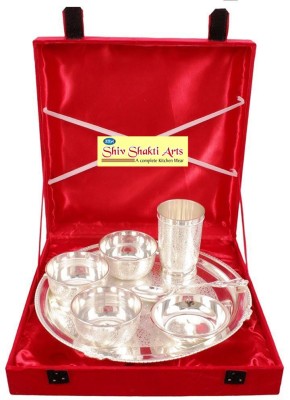 Shivshakti Arts Pack of 6 Brass Dinner Set(Silver)