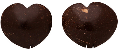

Cocotensils coconut shell made salt and pepper (type 3-heart shaped) Pack of 2 Dinner Set(Bamboo)