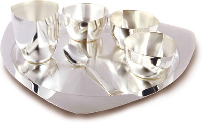 

Ojas Solo Pyramid Pack of 6 Dinner Set(Silver Plated)