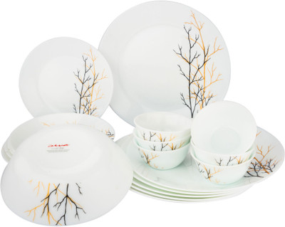LAOPALA Pack of 19 Glass Diva Dinner Set(Microwave Safe)