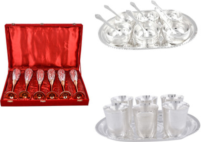 

G S Museum Silver Plated Decorative Platter(Silver, Gold, Pack of 26)