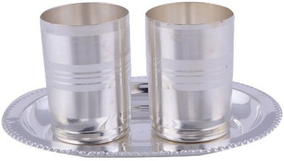 

Raj Laxmi Pack of 3 Dinner Set(Silver Plated)