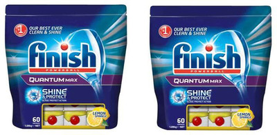 

Finish Quantum Max 60 Tablets Set Of 2 Dishwashing Detergent(120 Pod)