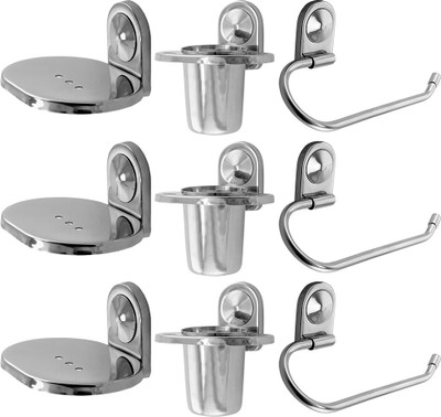 

Klaxon Armano Stainless Steel Bathroom Set(Pack of 9)
