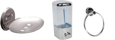 

DEVICE IN LION GLOSSY Steel, Plastic Bathroom Set