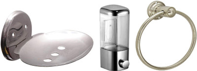 

DEVICE IN LION GLOSSY Steel, Plastic Bathroom Set