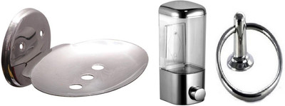 

FLICKER GLOSSY Steel, Plastic Bathroom Set