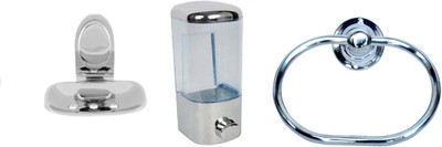 

FLICKER GLOSSY Steel, Plastic Bathroom Set