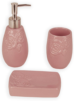 

Bianca Metal Bath Accessories for Bathroom Decore. (Set of 3) Ceramic Bathroom Set(Pack of 3)