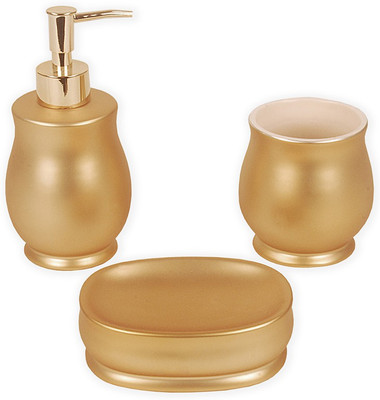 

Bianca Metal Bath Accessories for Bathroom Decore. (Set of 3) Ceramic Bathroom Set(Pack of 3)