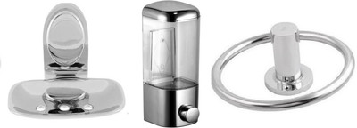 

DEVICE IN LION GLOSSY Steel, Plastic Bathroom Set