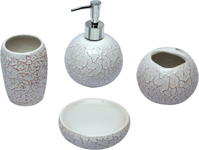 

Home Creations 4 pcs Bathroom set Ceramic Bathroom Set(Pack of 4)