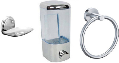 

FLICKER GLOSSY Steel, Plastic Bathroom Set
