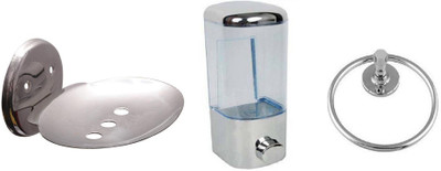 

FLICKER GLOSSY Steel, Plastic Bathroom Set