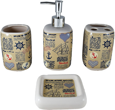 

Smiling Home Nautical International Series Porcelain Bathroom Set(Pack of 4)
