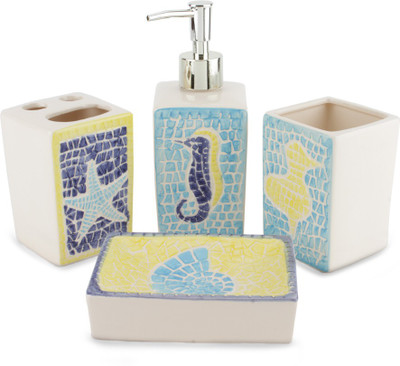 

Chrome Star Fish Bone China Bathroom Set(Pack of 4)