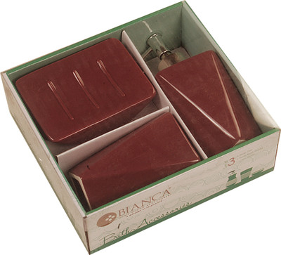 

Bianca Metal Bath Accessories for Bathroom Decore. (Set of 3) Ceramic Bathroom Set(Pack of 3)