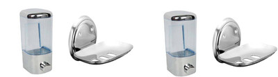 

DEVICE IN LION GLOSSY Steel, Plastic Bathroom Set