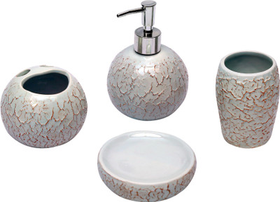 

Home Creations 4 pcs Bathroom set Ceramic Bathroom Set(Pack of 4)