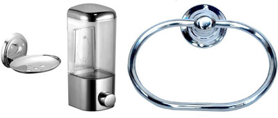 

DEVICE IN LION GLOSSY Steel, Plastic Bathroom Set