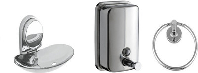 

DEVICE IN LION GLOSSY Steel, Plastic Bathroom Set