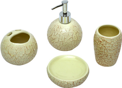 

Home Creations 4 pcs Bathroom set Ceramic Bathroom Set(Pack of 4)