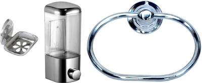 

DEVICE IN LION GLOSSY Steel, Plastic Bathroom Set