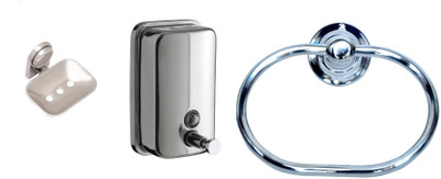 

FLICKER GLOSSY Steel, Plastic Bathroom Set