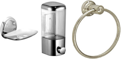 

DEVICE IN LION GLOSSY Steel, Plastic Bathroom Set