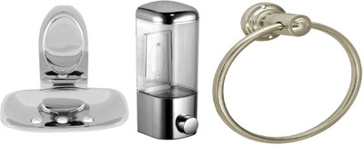 

FLICKER GLOSSY Steel, Plastic Bathroom Set