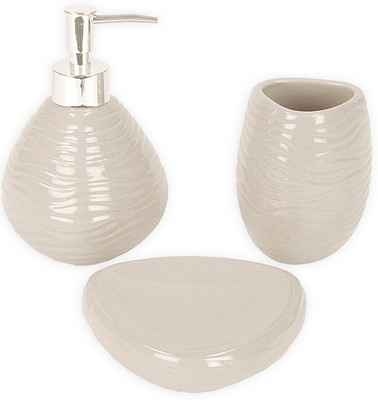 

Bianca Metal Bath Accessories for Bathroom Decore. (Set of 3) Ceramic Bathroom Set(Pack of 3)