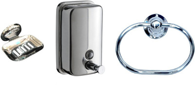

DEVICE IN LION GLOSSY Steel, Plastic Bathroom Set